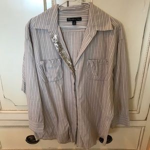 Elizabeth & James Striped Sequenced Button Down